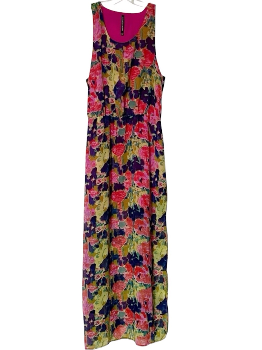 W118 by Walter Baker Colorful Floral Sleeveless Chiffon overlay Maxi Dress